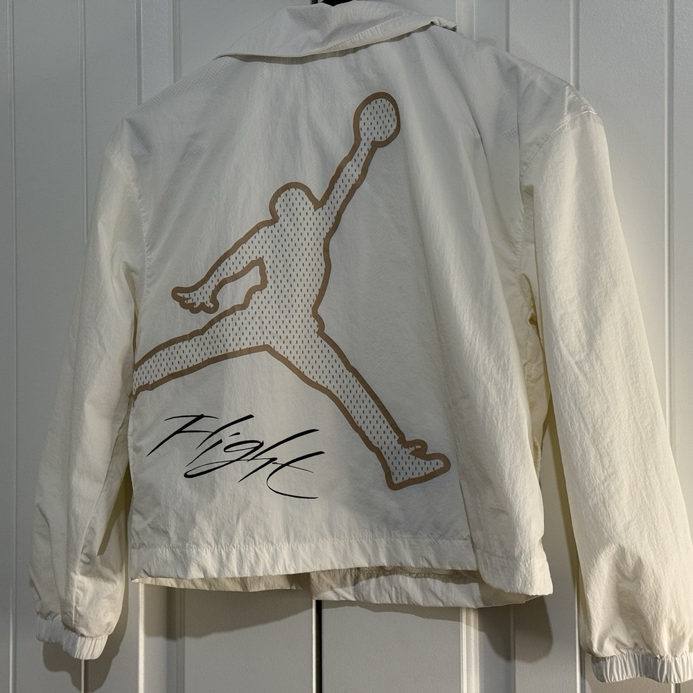 Nike Air Jordan Water Resistant Snap Windbreaker‎ Coaches Jacket Girls Sz M NWOT - Picture 2 of 7